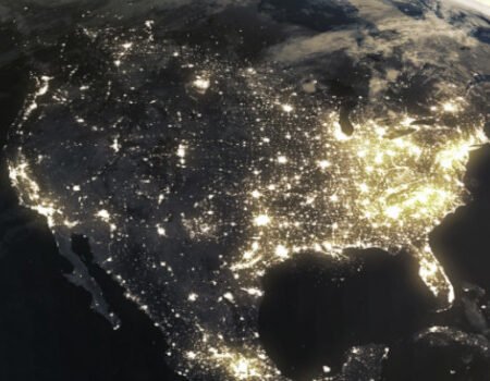 A photo of North America taken from space