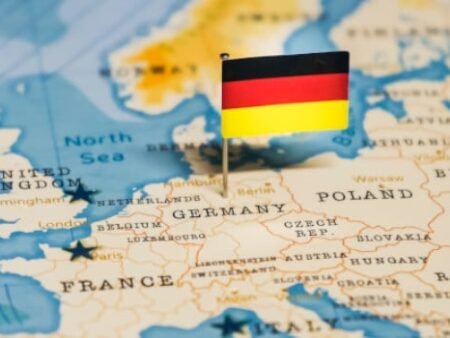 news flag germany on map